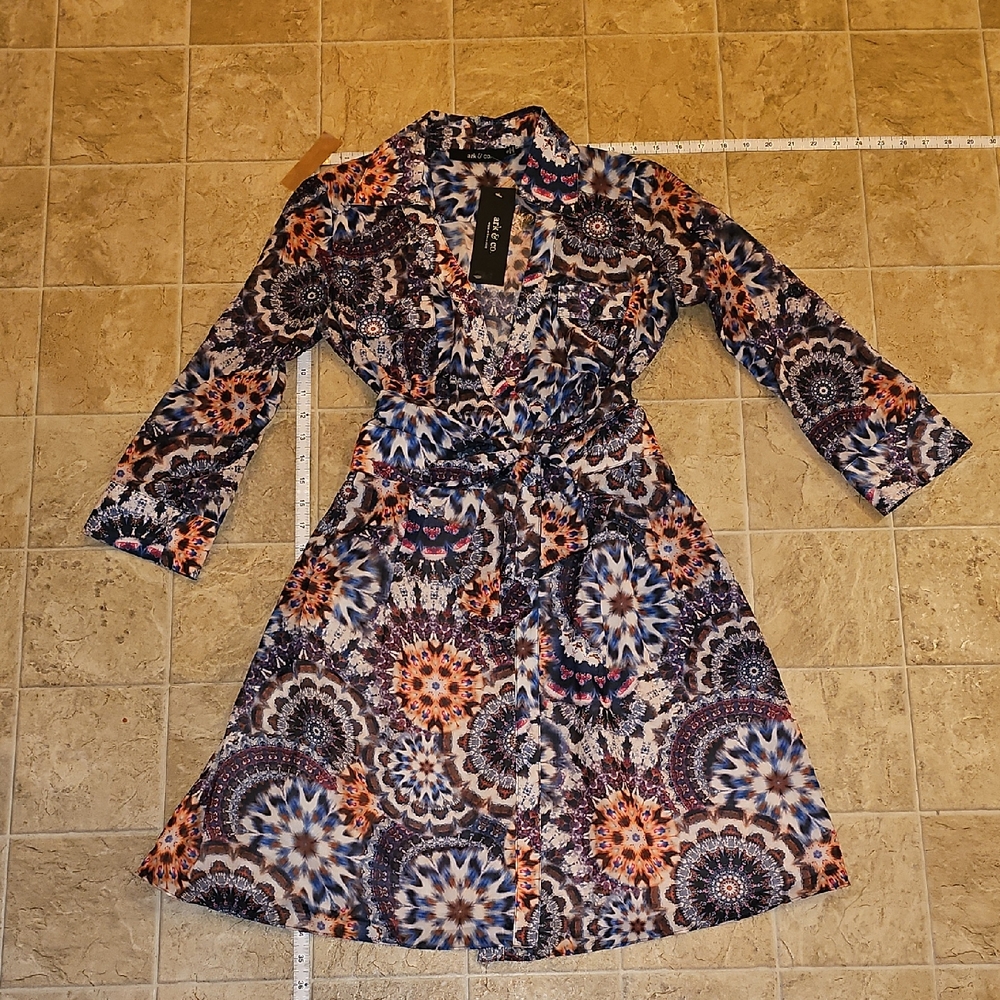 Floral/tie Dye Patterned Women's Dress